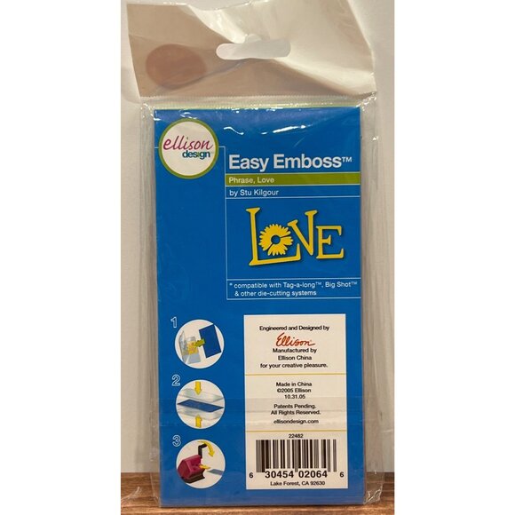 22482 Sizzix Ellison Design Easy Emboss Love Die Stencil By Stu Kilgour - Picture 2 of 3